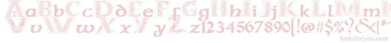 CelticmdDecorativeWDropCaps-Schriftart – Rosa Schriften auf weißem Hintergrund