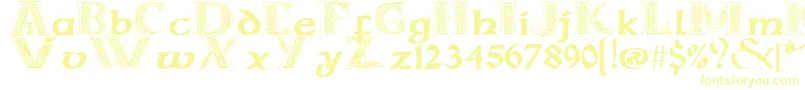 フォントCelticmdDecorativeWDropCaps – 黄色のフォント