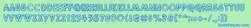 Quarkneon Font – Blue Fonts on Green Background