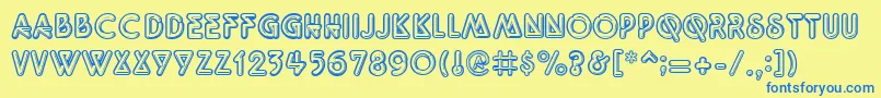 Quarkneon Font – Blue Fonts on Yellow Background