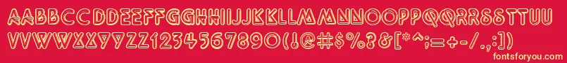 Quarkneon Font – Yellow Fonts on Red Background