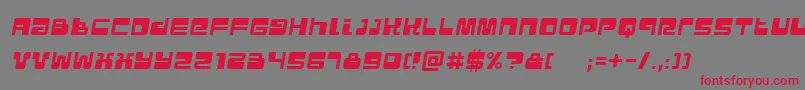 フォントUrbanItalic – 赤い文字の灰色の背景
