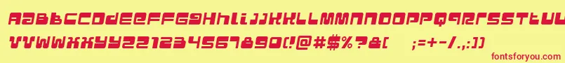 フォントUrbanItalic – 赤い文字の黄色い背景