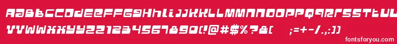 Czcionka UrbanItalic – białe czcionki na czerwonym tle