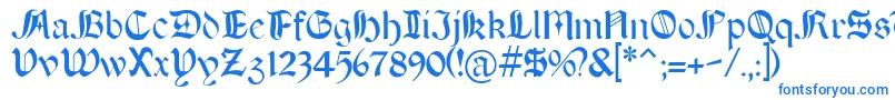 フォントBoert – 白い背景に青い文字