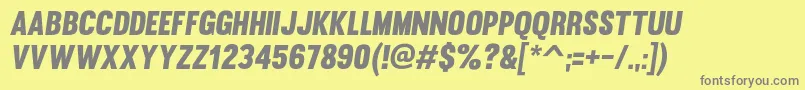Muroslant Font – Gray Fonts on Yellow Background