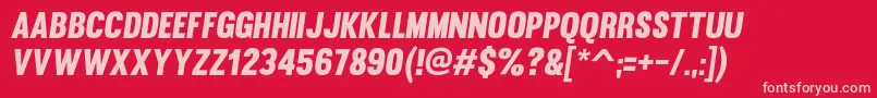 Muroslant Font – Pink Fonts on Red Background