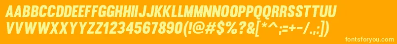 Muroslant Font – Yellow Fonts on Orange Background