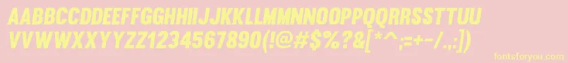 Muroslant Font – Yellow Fonts on Pink Background