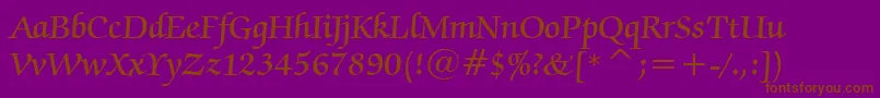 ZapfChanceryDemiBt Font – Brown Fonts on Purple Background