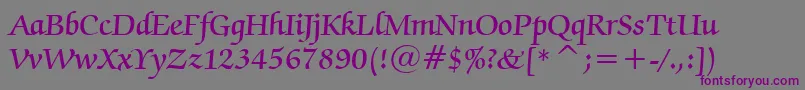 Шрифт ZapfChanceryDemiBt – фиолетовые шрифты на сером фоне