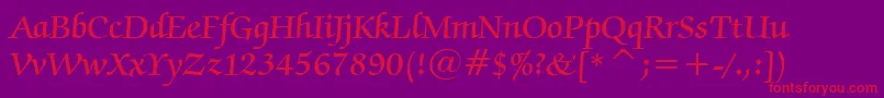 ZapfChanceryDemiBt Font – Red Fonts on Purple Background