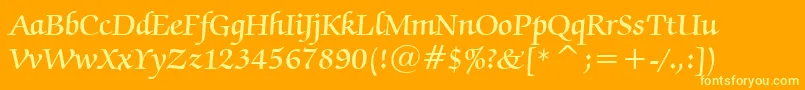 ZapfChanceryDemiBt Font – Yellow Fonts on Orange Background