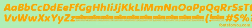 KabrioSoftExtraboldItalicTrial Font – Orange Fonts on Green Background