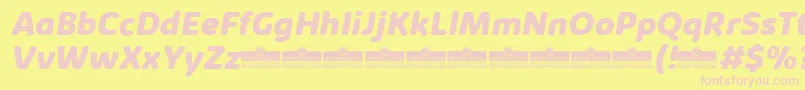 KabrioSoftExtraboldItalicTrial Font – Pink Fonts on Yellow Background