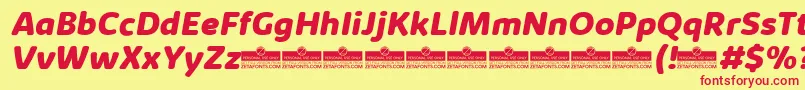 KabrioSoftExtraboldItalicTrial Font – Red Fonts on Yellow Background