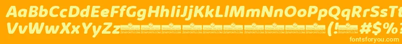 KabrioSoftExtraboldItalicTrial Font – Yellow Fonts on Orange Background