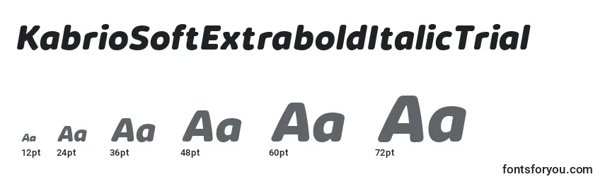 Größen der Schriftart KabrioSoftExtraboldItalicTrial