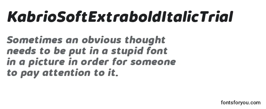 KabrioSoftExtraboldItalicTrial-fontti