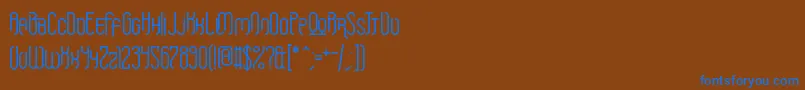 Fonte Griefmachine – fontes azuis em um fundo marrom