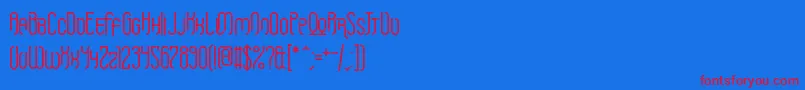 Griefmachine-Schriftart – Rote Schriften auf blauem Hintergrund
