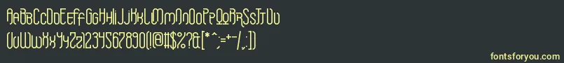 フォントGriefmachine – 黒い背景に黄色の文字