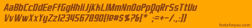 VirtucorpItalic Font – Brown Fonts on Orange Background
