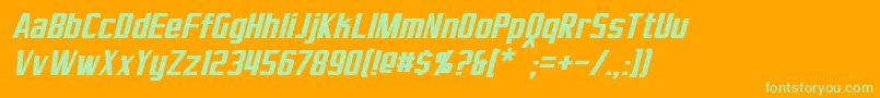 VirtucorpItalic Font – Green Fonts on Orange Background