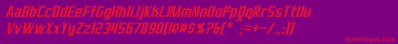 VirtucorpItalic Font – Red Fonts on Purple Background