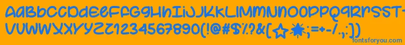 YourStarTtf Font – Blue Fonts on Orange Background