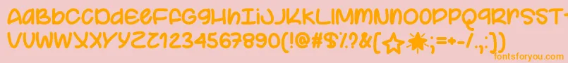 YourStarTtf Font – Orange Fonts on Pink Background