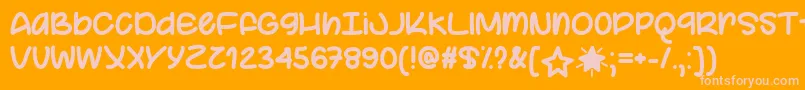Czcionka YourStarTtf – różowe czcionki na pomarańczowym tle