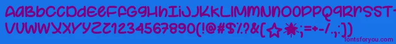 YourStarTtf Font – Purple Fonts on Blue Background