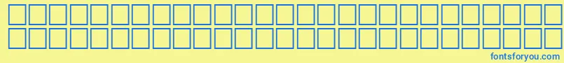 フォントMcsFarisySUNormal. – 青い文字が黄色の背景にあります。