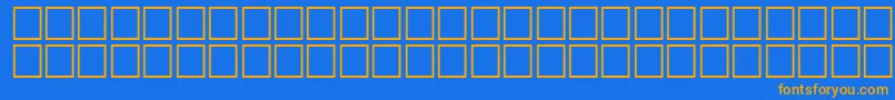 フォントMcsFarisySUNormal. – オレンジ色の文字が青い背景にあります。