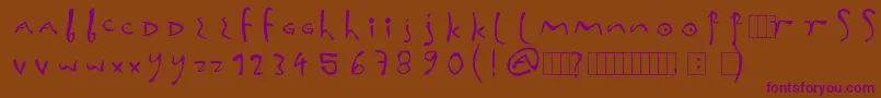 InnaFonta-Schriftart – Violette Schriften auf braunem Hintergrund