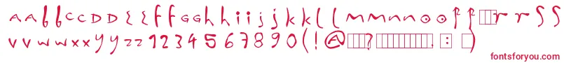フォントInnaFonta – 白い背景に赤い文字