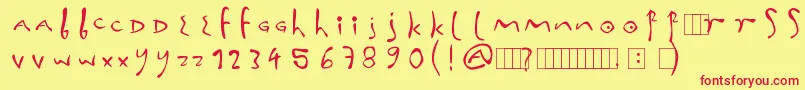 InnaFonta Font – Red Fonts on Yellow Background