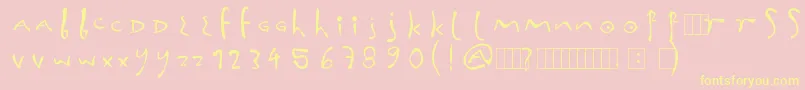 InnaFonta-Schriftart – Gelbe Schriften auf rosa Hintergrund