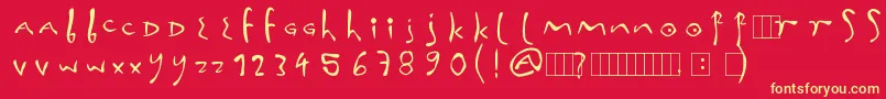フォントInnaFonta – 黄色の文字、赤い背景