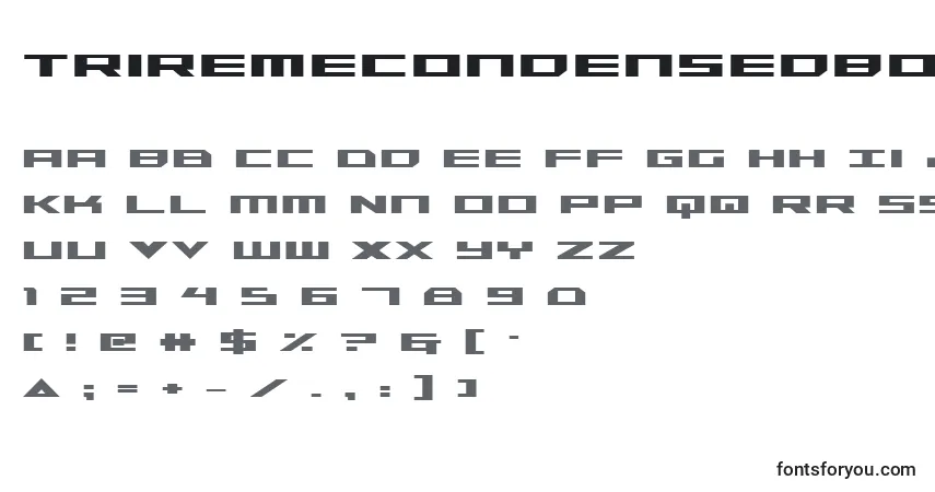 Шрифт TriremeCondensedBold – алфавит, цифры, специальные символы