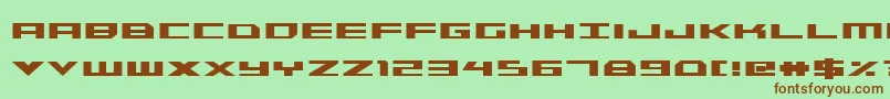 フォントTriremeCondensedBold – 緑の背景に茶色のフォント