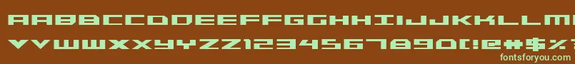 TriremeCondensedBold-fontti – vihreät fontit ruskealla taustalla