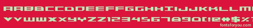 フォントTriremeCondensedBold – 赤い背景に緑の文字