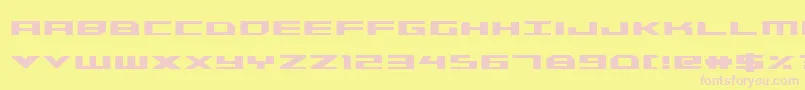 TriremeCondensedBold-fontti – vaaleanpunaiset fontit keltaisella taustalla