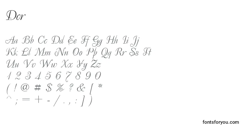 Schriftart Dcr – Alphabet, Zahlen, spezielle Symbole