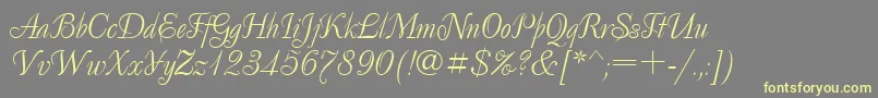 Dcr-fontti – keltaiset fontit harmaalla taustalla