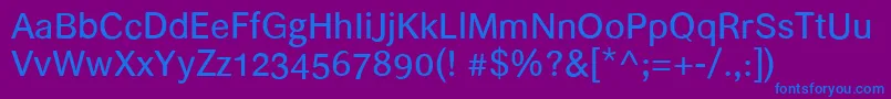 Czcionka Helvari – niebieskie czcionki na fioletowym tle