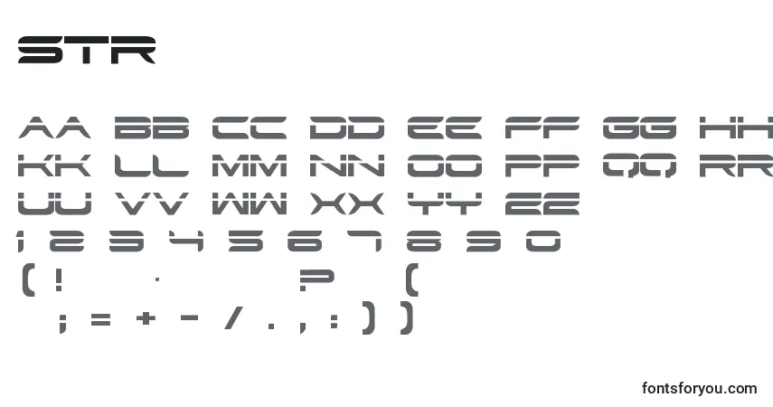 A fonte Str – alfabeto, números, caracteres especiais