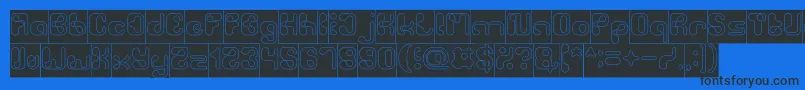 BiologicalHollowInverse Font – Black Fonts on Blue Background